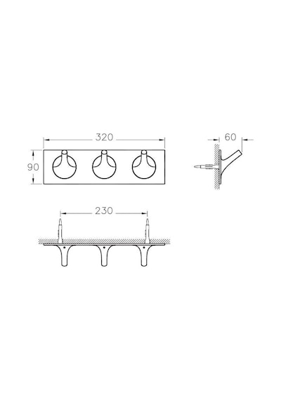 VitrA İstanbul Üçlü Askı Krom  A48012 Krom