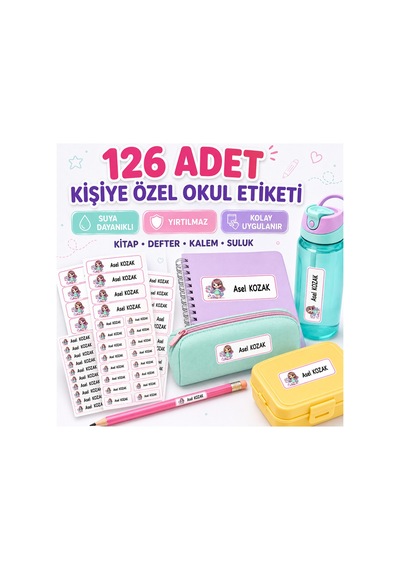 Okul Etiketi - İsme Özel 126 Adet Diğer