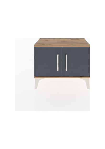 Arges Komodin Tek Raflı 2 Kapaklı 60x30x48 Çam-antrasit Çam
