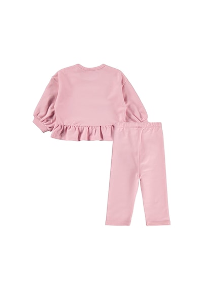 Civil Baby Tavşan Baskılı Fırfırlı 6-18 Ay Takım - Pembe Açık Pembe
