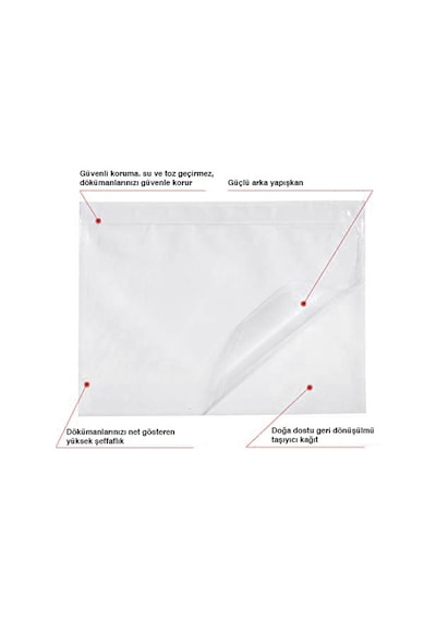 Yapışkanlı Fatura Evrak Cebi, Plastik 19x26 Cm 1000 Adet