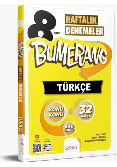 Günay 2025-2026 Müfredat 8.sınıf Bumerang 32 Haftalık Türkçe