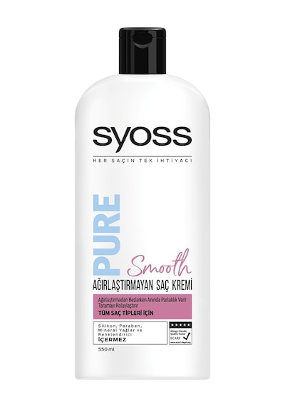 Syoss Pure Smooth Ağırlaştırmayan Saç Bakım Kremi 550 ML