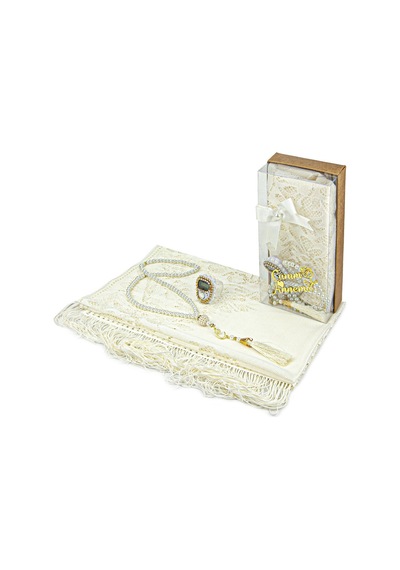 Anneler Gününe Özel  Set - Tül Şal Ve İnci Tesbihli
