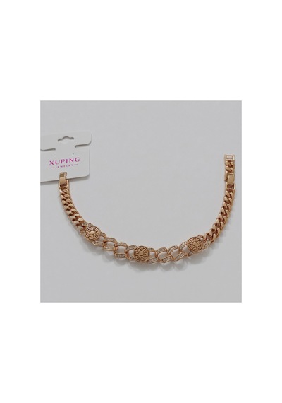 Xuping Vıp Kaliteli Antialerjik Üç Daire Labirent Motifli Zirkon Taşlı Rose Gold Bileklik Rose Gold