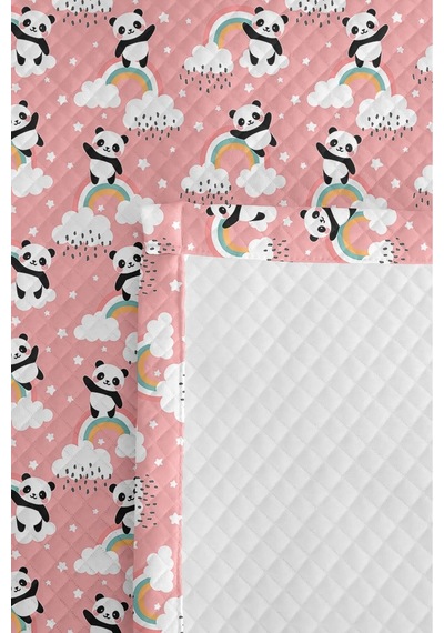 Evimde Bambaşka Panda Gökkuşağı Pembe Kız Çocuk Pike Takımı-pastel Bulut Beyaz Bebek Odası Yatak Örtüsü-160x220 CM Evimde Bambaşka Panda Gökkuşağı Pembe Kız Çocuk Pike Takımı-pastel Bulut Beyaz Bebek Odası Yatak Örtüsü-160x220 CM