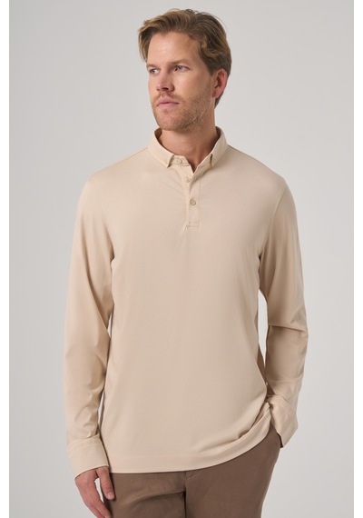 Morven Erkek Bej Trend Polo Yaka Rayon Sweatshirt 26ks063004653 Bej