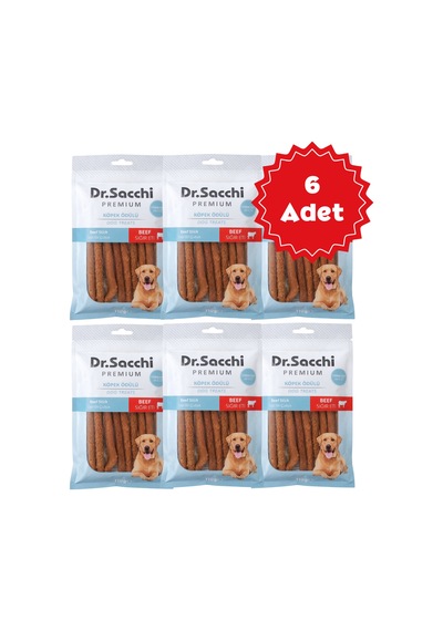 Dr.sacchi Premium Sığır Etli Çubuk Tahılsız Köpek Ödülü 5'' 10'lu 100gr 6 Adet
