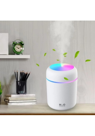 Hava Nemlendirici Ortam Nemlendirici Işıklı Hava Nemlendirici Makinesi Ve Aroma Difüzörü H2o Beyaz, Gri, Pembe Ka