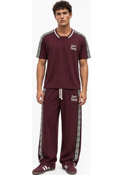 Respire Erkek Originals Şerit Detaylı Regular Fit Eşofman Takımı Bordo