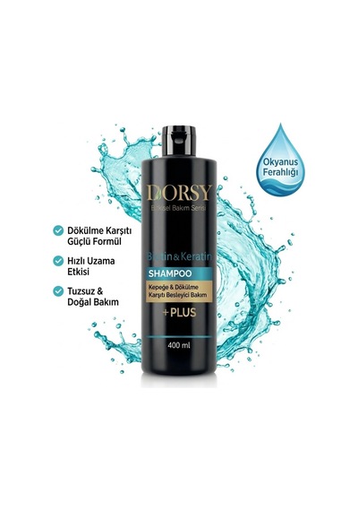 +plus Dökülme-kepek Karşıtı Besleyici Tuzsuz Doğal Biaotin-keratin Şampuan 400 Ml