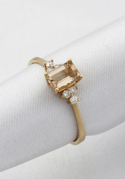 Morganite Taşlı Tasarım Pırlanta Yüzük