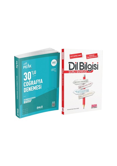 Ünlü Yayıncılık Tyt Coğrafya Best Peak 30 Lu Denemesi Ve Akm Dil Bilgisi Soru Bankası Seti 2 Kitap
