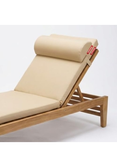 Xpermate Şezlong Yastığı Rulo Yastık Dış Mekan Havuz Plaj Bahçe Sünger Dolgulu 60x22x10 Cm Krem Açık Bej