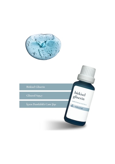Sabunal Gliserin 30 ML - Bitkisel Kaynaklı Yüksek Nemlendirici   Bitkisel Üretim