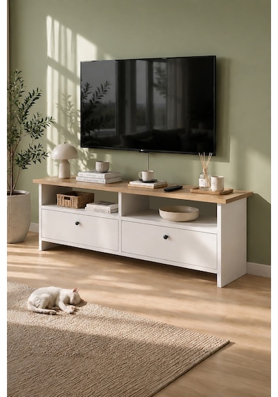 Bofigo Tv Sehpası 2 Kapaklı Tv Ünitesi Televizyon Sehpası 120 X 30 Cm Santorini Safir Meşe Beyaz Safirmeşe - Beyaz Bofigo Tv Sehpası 2 Kapaklı Tv Ünitesi Televizyon Sehpası 120 X 30 Cm Santorini Safir Meşe Beyaz Safirmeşe - Beyaz
