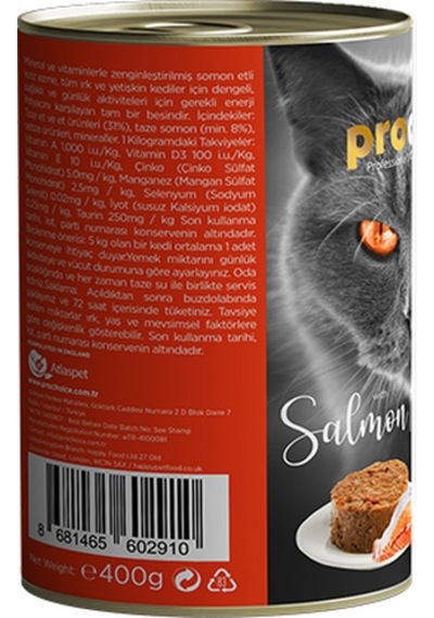 Prochoice Pate Somonlu Yetişkin Kedi Konservesi 6 x 400 G