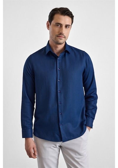 Süvari Lacivert Regular Klasik Yaka Casual Gömlek Sgm2025300001-m09