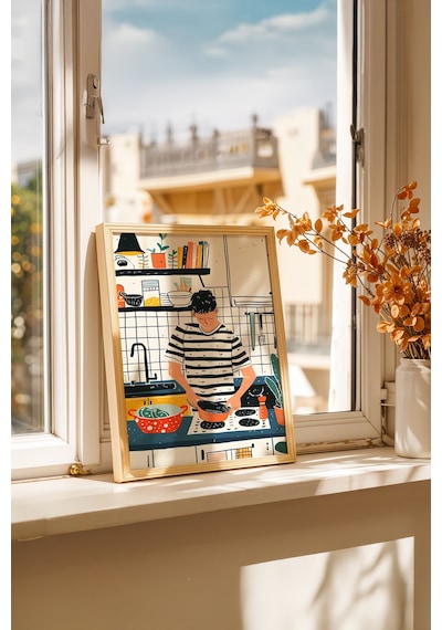 Lezzetli Anlar Temalı Ahşap Çerçeveli Poster Tablo 90