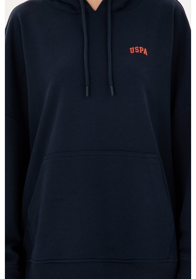U.S. Polo Assn. Kadın Lacivert Kapüşonlu Basic  Sweatshirt 50297324-VR033
