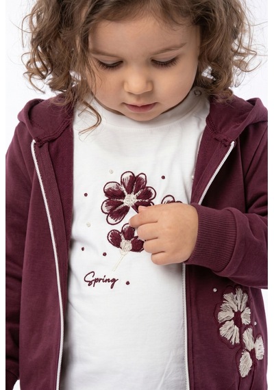 Toontoy Kids Toontoy Kız Çocuk 3'lü Eşofman Takımı Uzun Kollu Bisiklet Yaka Nakışlı T-shirt - Kapüşonlu Fermuarlı Hırka- Beli Paçası Lastikli Eşofman Altı 25042 Mor Toontoy Kids Toontoy Kız Çocuk 3'lü Eşofman Takımı Uzun Kollu Bisiklet Yaka Nakışlı T-shirt - Kapüşonlu Fermuarlı Hırka- Beli Paçası Lastikli Eşofman Altı 25042 Mor