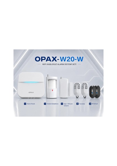 Opax-w20-w Beyaz Wifi Kablosuz Alarm Sistemi