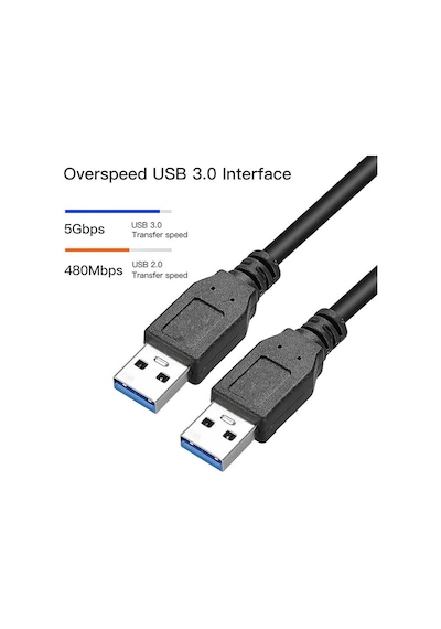 1 Metre - Usb 3.0 Erkek-erkek Kablo - Yüksek Hızlı 5gbps Veri Aktarımı