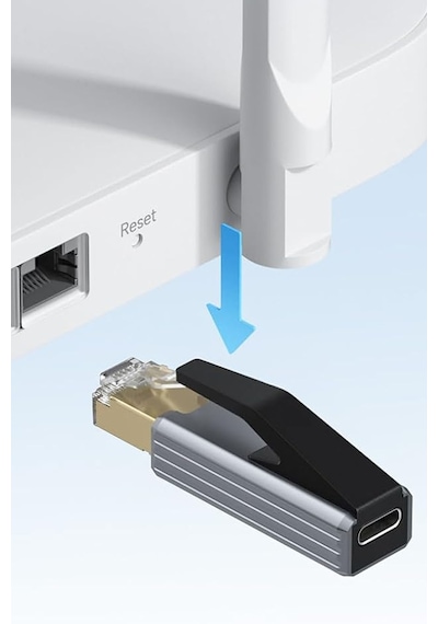 Usb C - Ethernet Adaptörü, Taşınabilir 1 Gbps Gigabit Rj45 - Tip-c Dönüştürücü Başlık Adapter