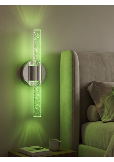 Bhbackhome Bubbleflux Medium Şık Tasarım Modern Ledli Aplik 31 Cm Gümüş Rgb Elektrikli Kumandalı Gümüş
