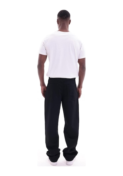 Freemen Erkek Baggy Bol Kesim Kot Pantolon Siyah