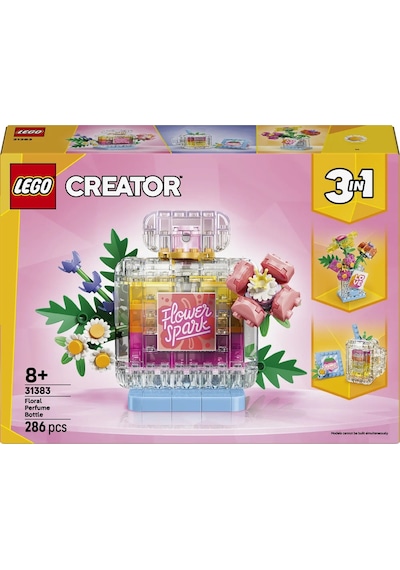 LEGO® Creator 3’ü 1 Arada Çiçekli Dekoratif Parfüm Şişesi 31383 - 8+ için Renkli Etiketler İçeren Oyuncak Yapım Seti (286 Parça)