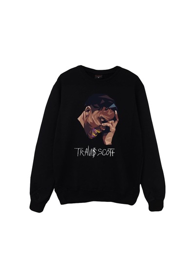 Astraworld Travis Scott Baskılı Sweatshirt Siyah