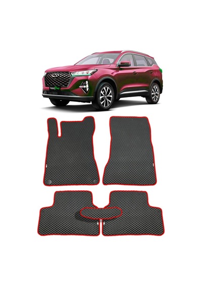 Bod Chery Tiggo 7 Pro/max 3d Havuzlu Paspas Siyah 2023-2025 Fitil Rengi Kırmızı