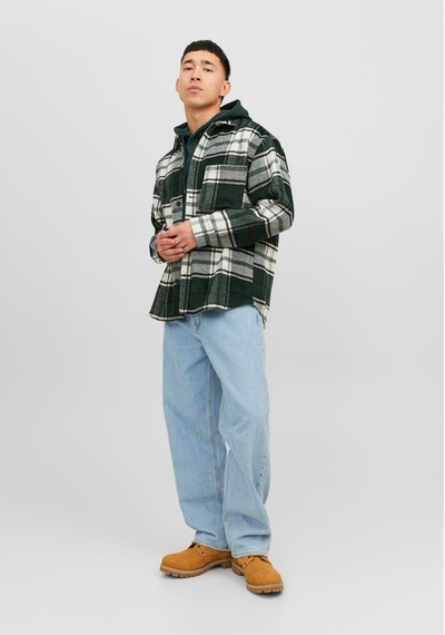 Jack & Jones Ekose Desenli Uzun Kollu Gömlek - Zac 12239303 Magical Forest Koyu Siyah