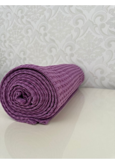 Premium %100 Pamuk Tek Kişilik Yazlık Pike, Yatak Örtüsü, Terletmez Kumaş Mor Renk 160x240cm Mor