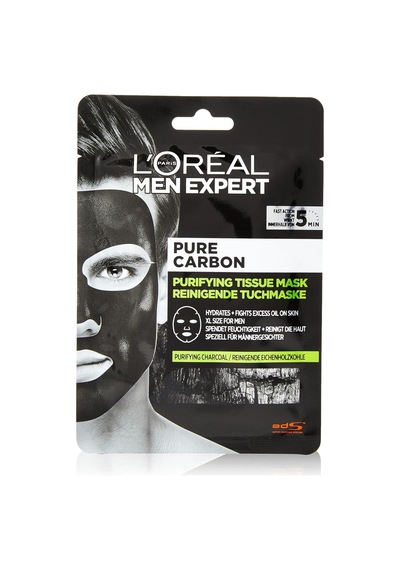 L'oréal Paris Men Expert Pure Charcoal Arındırıcı Kağıt Yüz Maskesi, 1 Adet, 30 G