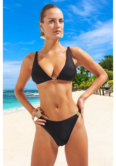 Ersefa Tasarım Bikini Takımı Plaj Ve Havuz İçin Özel Ergonomik Kesim Uv Siyah