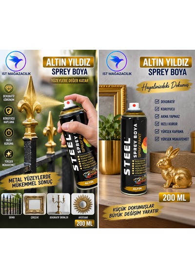 İst Steel Sprey Boya Altın 200 Ml 0310 Altın Yaldız