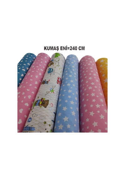 Poplin Kumaş Yıldız Kalp Ayıcık Araba Desenli Nevresim Kumaşı