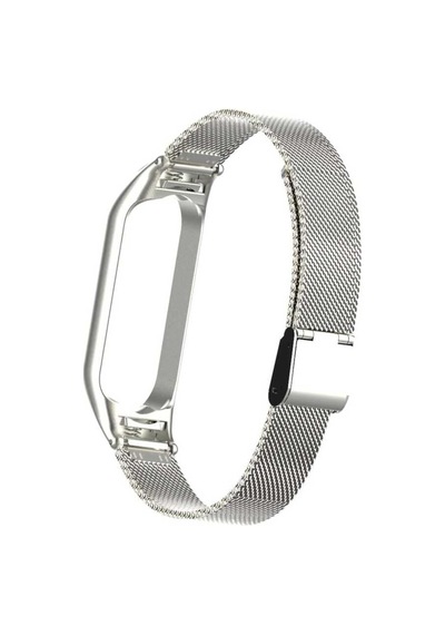 Xiaomi Mi Band 5 Uyumlu Lüks Metal Mıknatıslı Kordon Paslanmaz Çelik - Gümüş Çok Renkli
