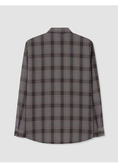 Lcw Eco Gri Regular Fit Ekose Erkek Gömlek Ceket