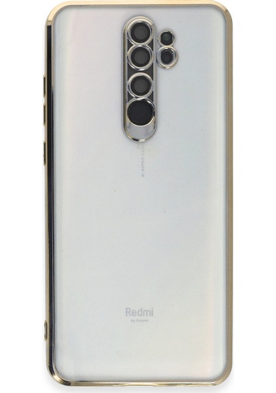Newface Xiaomi Redmi Note 8 Pro Kılıf Razer Lensli Silikon - Gold Gold