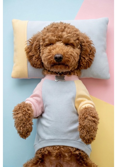 Bubbles Pastel Köpek Uyku Takımı Mini Yastıklı Şeker Renkli Yazlık Köpek Pijama Seti Küçük Irklar İçin