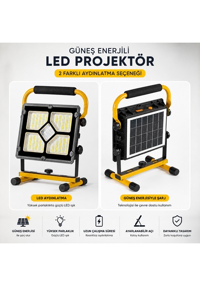 400 Led Çok Amaçlı Taşınabilir Projektör 4 Ayrı Kullanım Seçeneği Ve Powerbank Özelliği