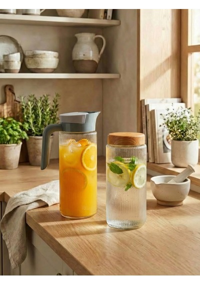 Leelahome 2'li Set Cam Kavanoz-sürahi 1500 Ml
