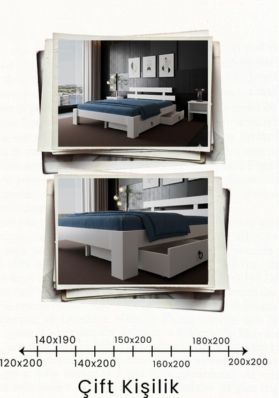 Lotus 2 Çekmeceli Tek Kişilik Mdf Karyola
