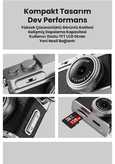 Teknoloji Gelsin Mini 1080P Ekranlı Dijital Anahtarlık Vlog Kamerası