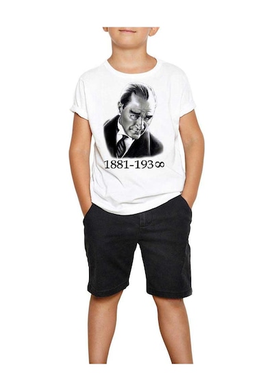 Zepplin Giyim Atatürk Beyaz Çocuk Tişört