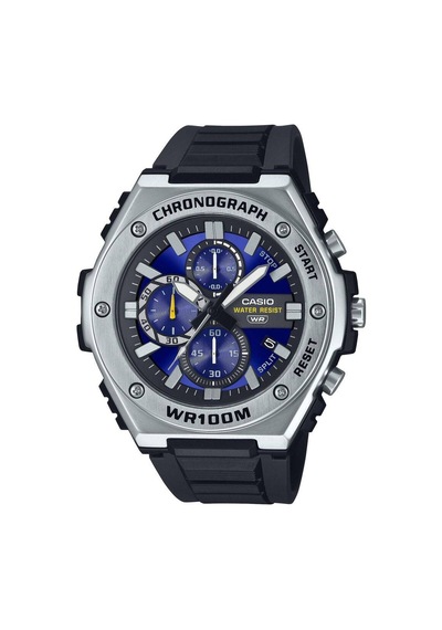 Casio Mwa-300h-2avdf Quartz Silikon Siyah Mavi Kadran 51 Mm Erkek Kol Saati Gri