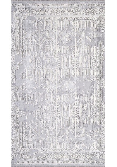 By Özer Halı Gri Renk Krem Desenli Modern Artemis Halı Dior 05856a Salon Halısı Çok Renkli